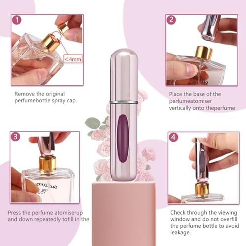 4PCS 8Ml Travel Perfume Atomizer Refillable Mini Cologne Spray Bottle Empty New