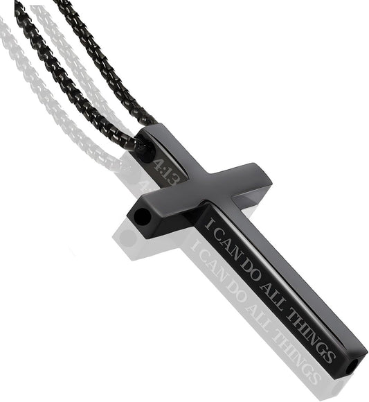 Cross Breathing Necklace to Quit Smoking for Men & Women – Stainless Steel