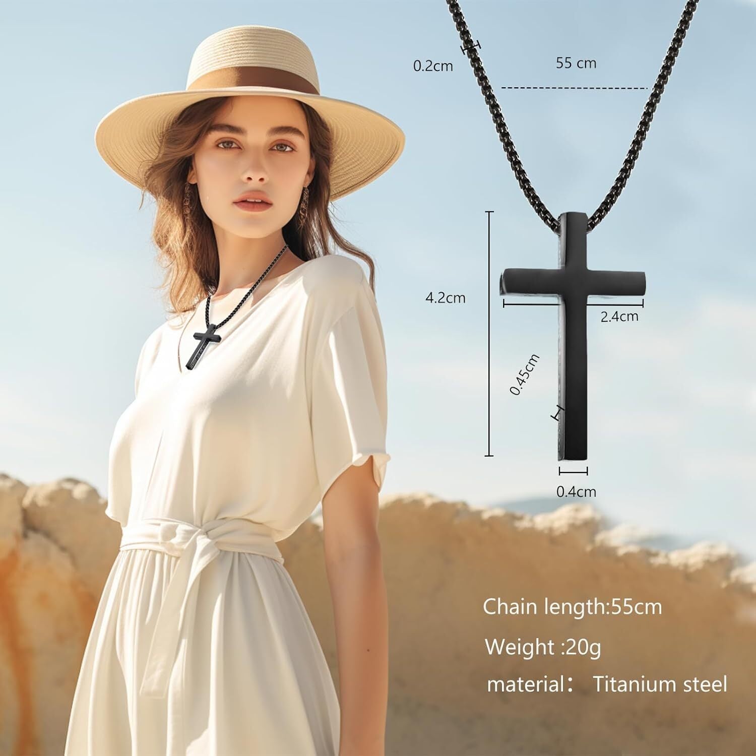 Cross Breathing Necklace to Quit Smoking for Men & Women – Stainless Steel